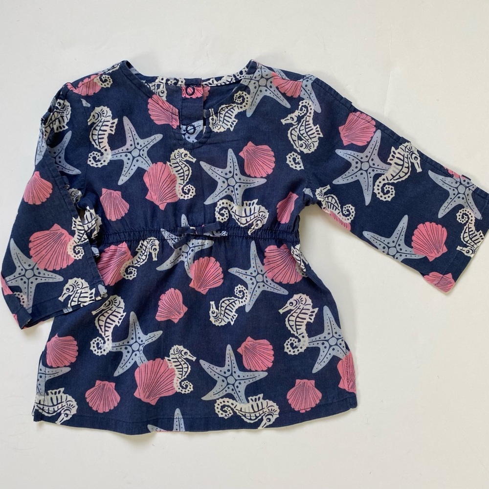 Janie and Jack Swim Cover Up 6 12 Months Floral Dress Tunic Top Shells Beach EUC